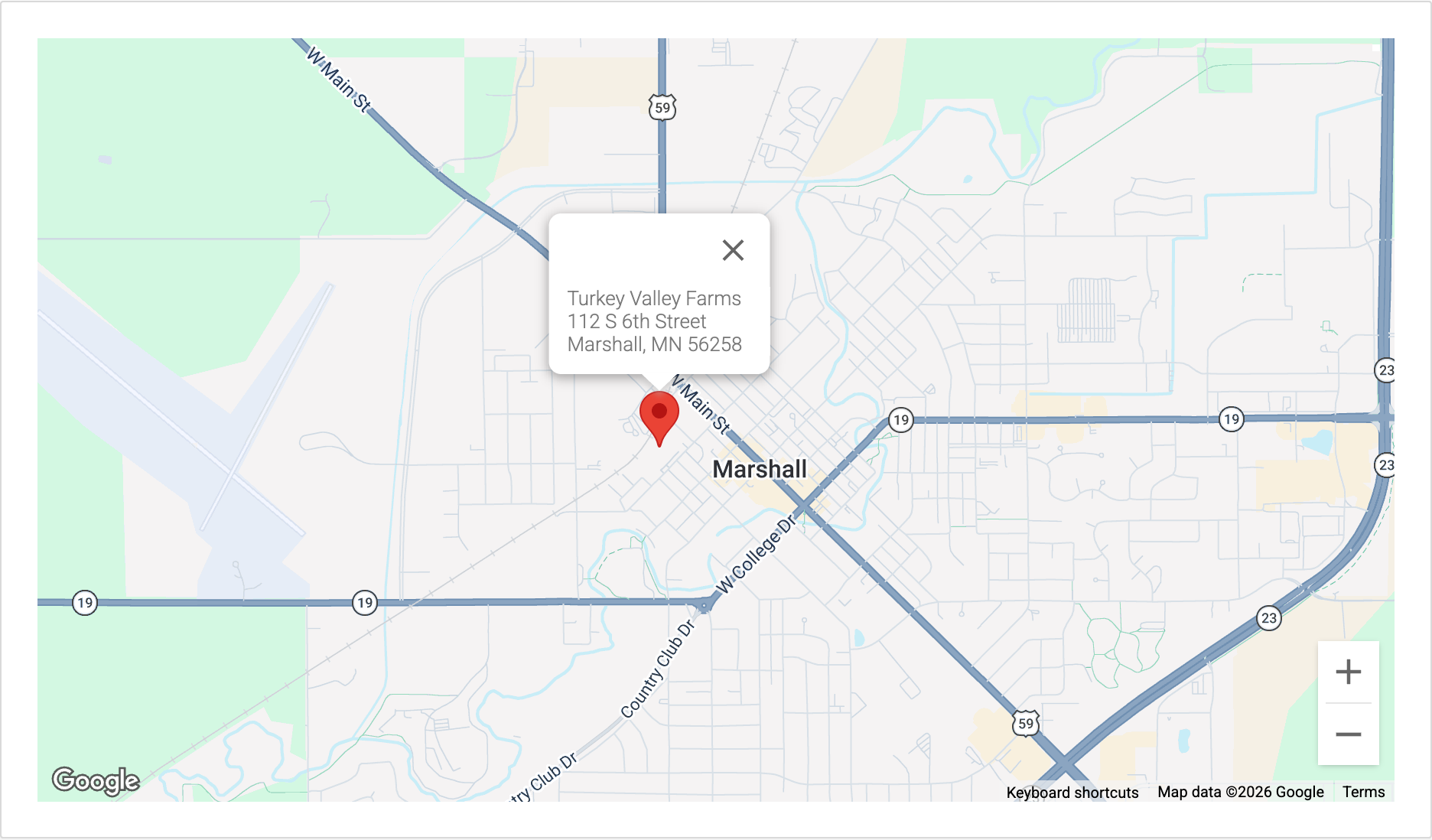 Turkey Valley Farms — 112 S 6th Street, Marshall, MN 5625 (open in Google Maps)